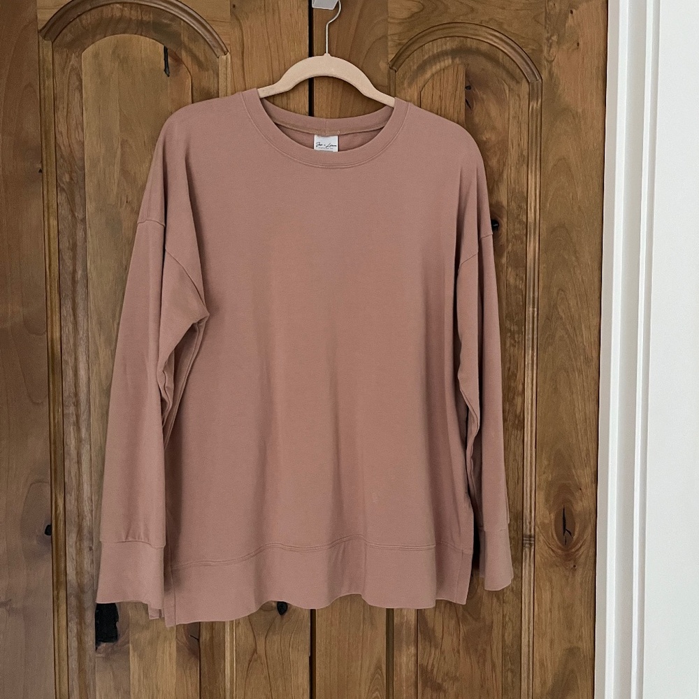Jax & Lennon Ladies Terry Crew Neck Sweater — sweatshirt — Blush Medium